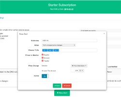 जहाँ आप कर सकते हैं बनाएँ और चेतावनियाँ कॉन्फ़िगर करें टीएलडी-सूची वेब इंटरफ़ेस।
